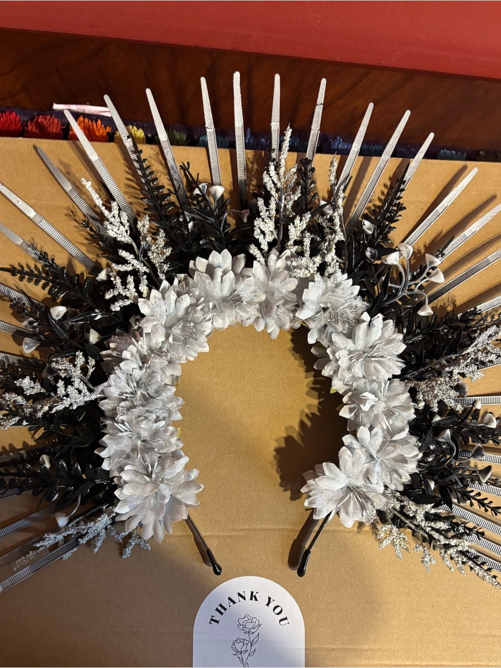 White Floral renaissance festival Headpiece - Home Holiday